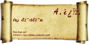 Ay Ádám névjegykártya